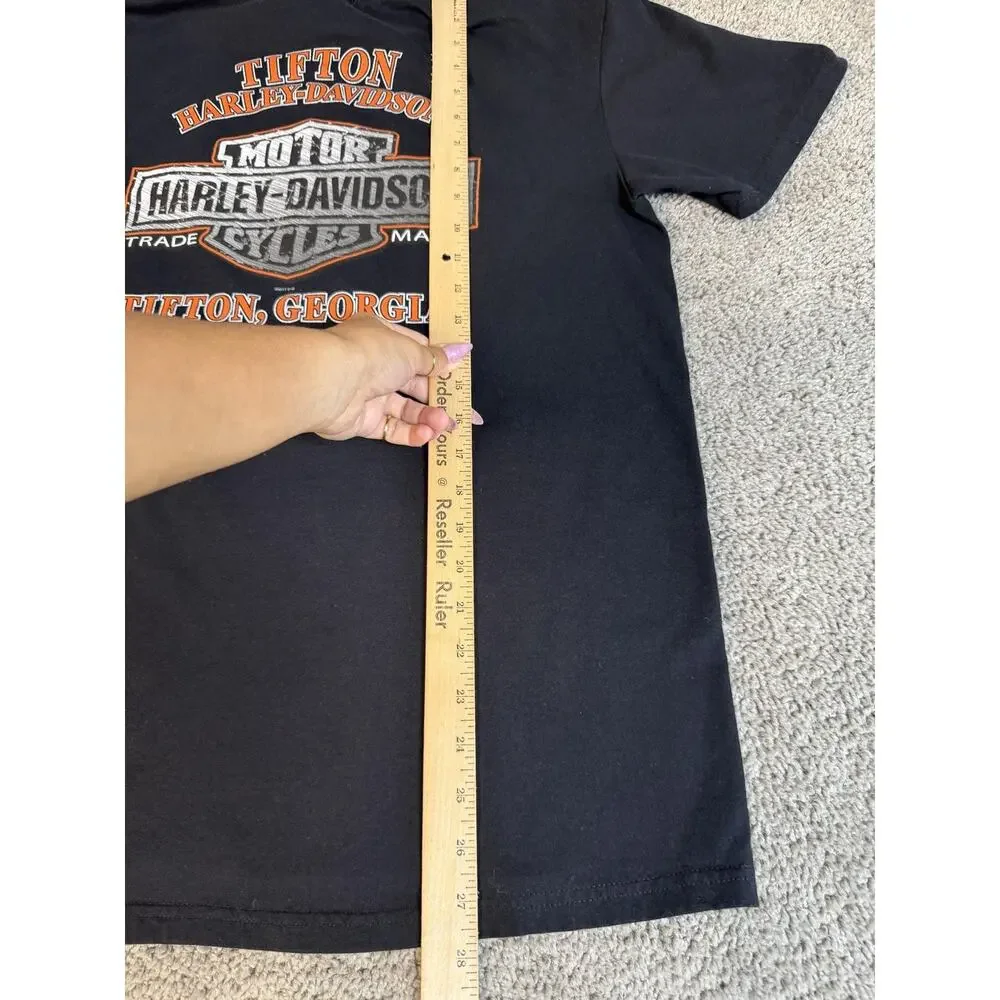 Harley-Davidson Shirt Mens L Black #1 Dad Graphic Crew Neck Cotton Tifton
